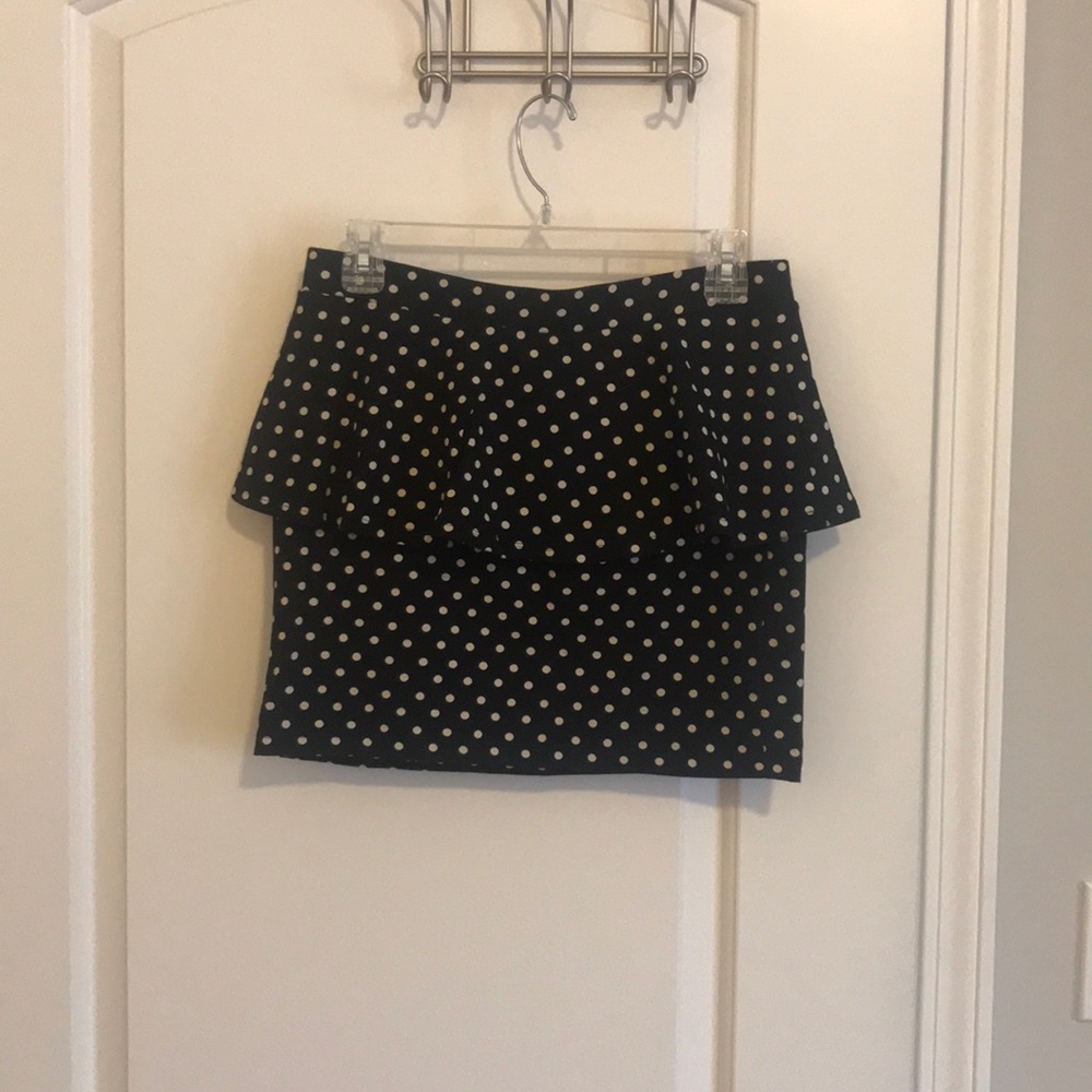 Size Large black/blue and white polka dot Skirt